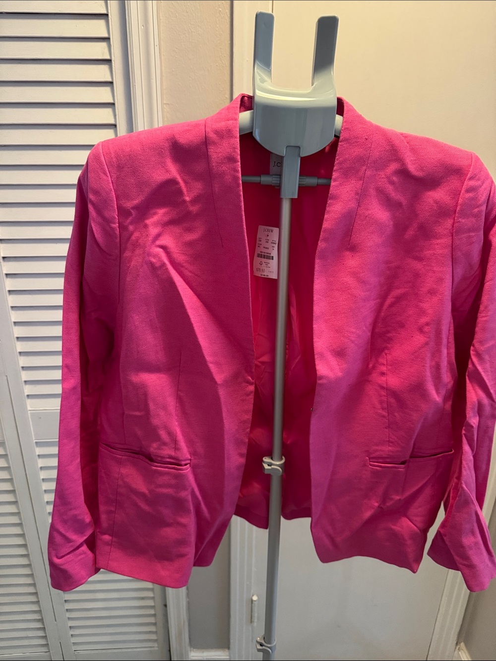J. Crew Hot Pink Open-Front Blazer